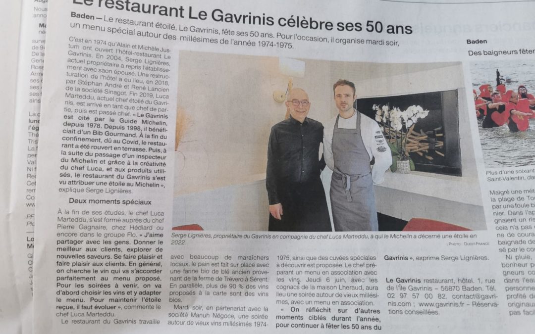Le Gavrinis dans Ouest France !